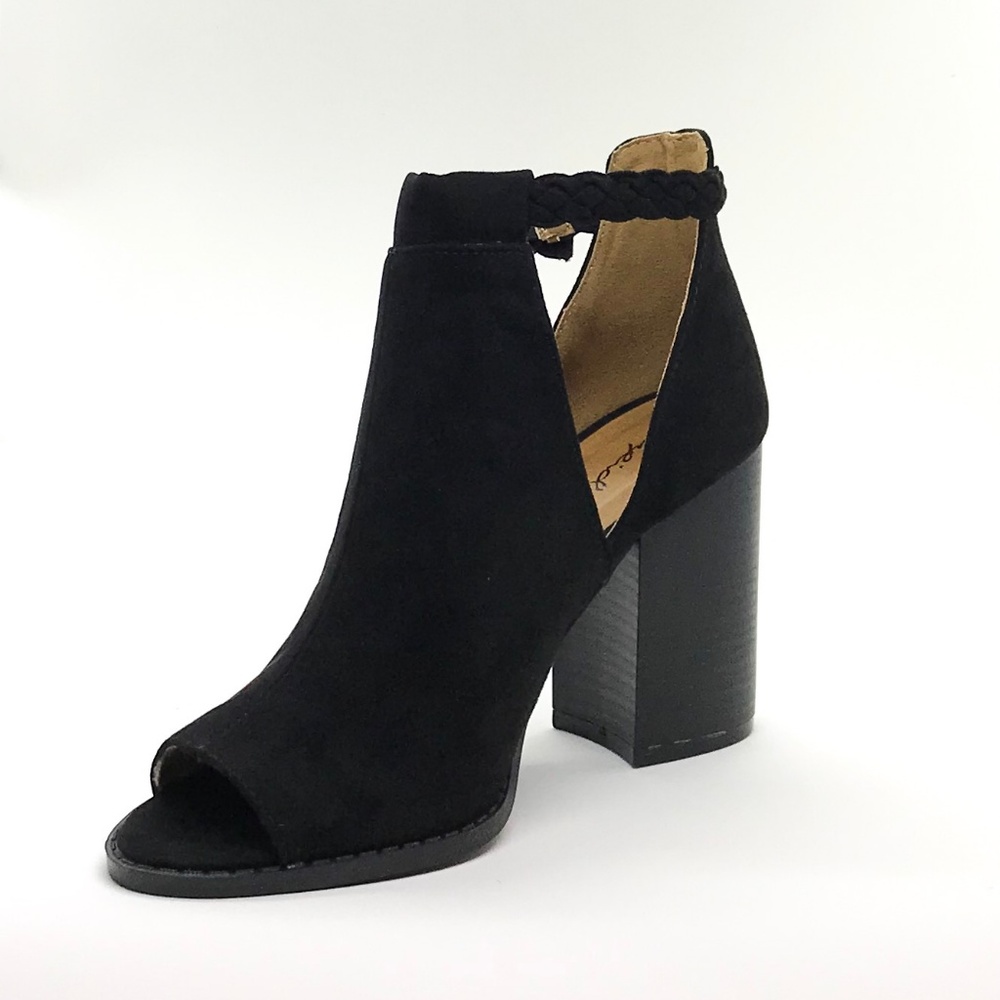 Black Peep Toe Booties - Picture 4 of 4